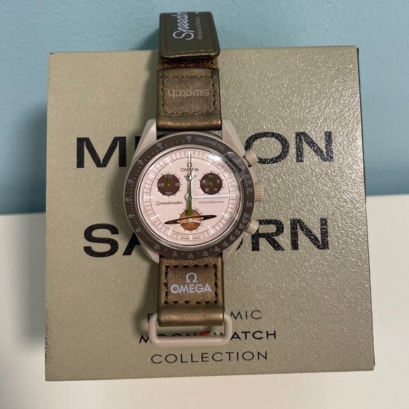 Swatch Beige and Brown Chronograph Watch - Picture 1 of 6